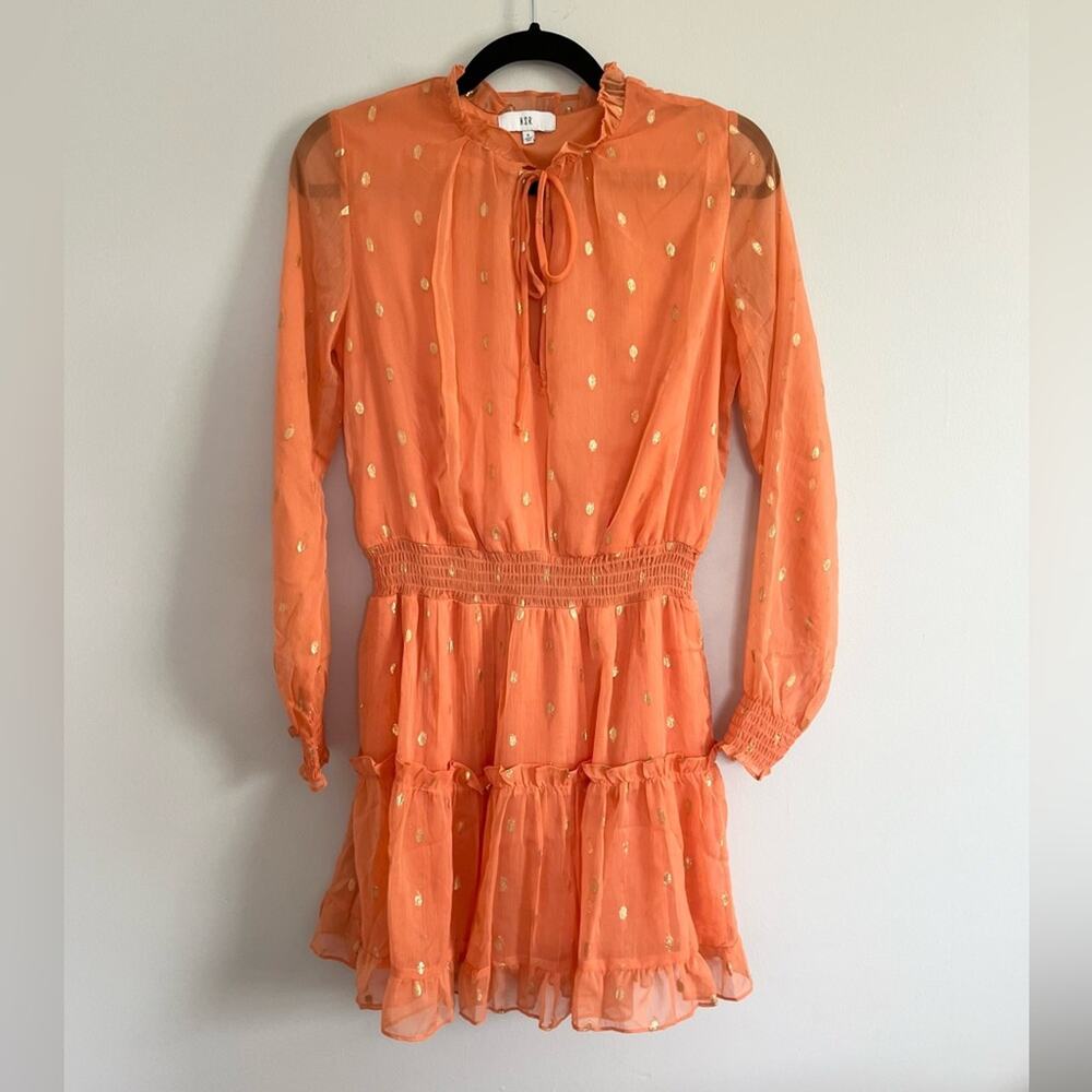 NSR Napean Sea Road Ruffle Trim Smocked Dress Size S - Picture 2 of 4